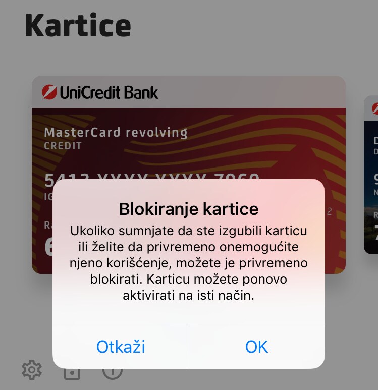 blokada kartica